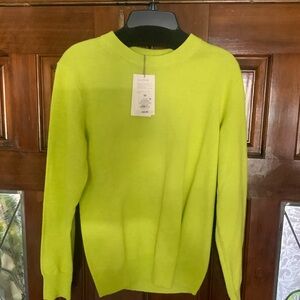 a new day Women's Lime Crewneck Sweater